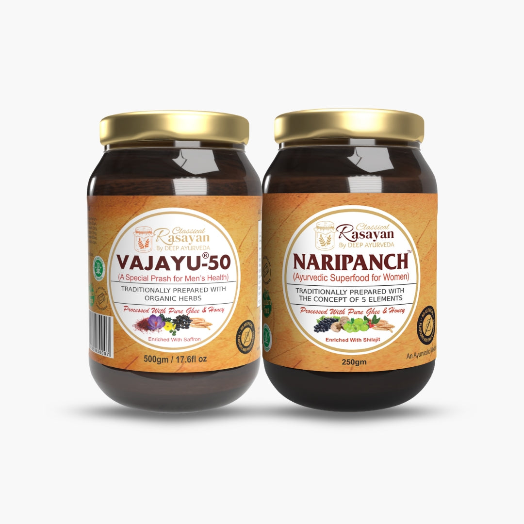 Vajayu® Prash & NariPanch Prash Superfood Combo - Deep Ayurveda India