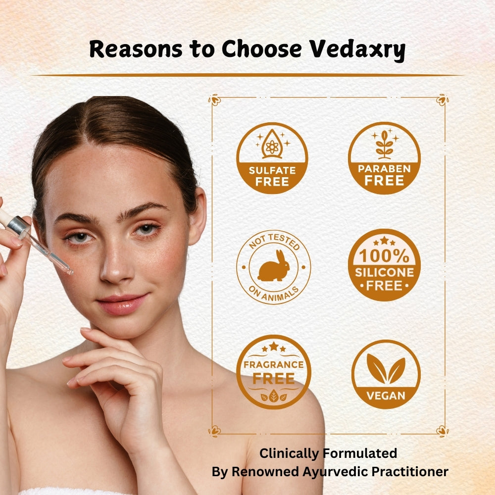 Vedaxry 3-in-One Hair Serum Infused with Silver Water (30ml) - Nourishes, Repairs & Protects Hair - Deep Ayurveda India