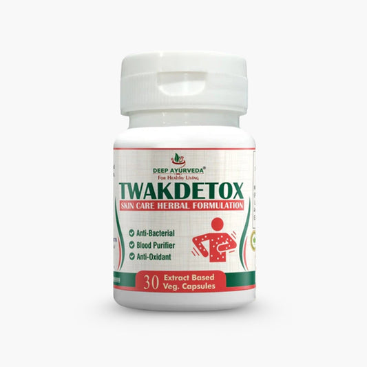 Twakdetox Capsule Helps in Skin Disorders and Blood Purification - Deep Ayurveda India