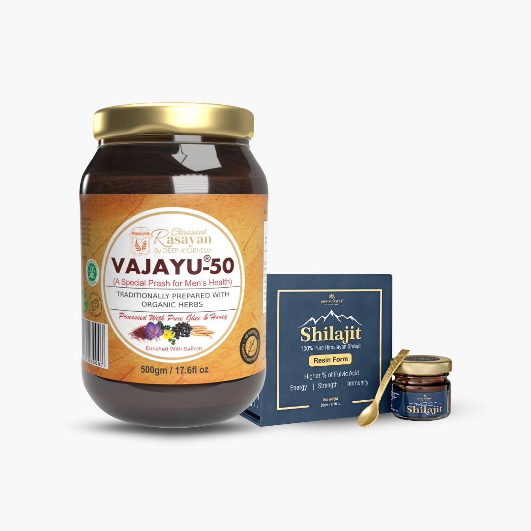 Vajayu Prash & Pure Himalayan Shilajit Resin Combo - Deep Ayurveda India