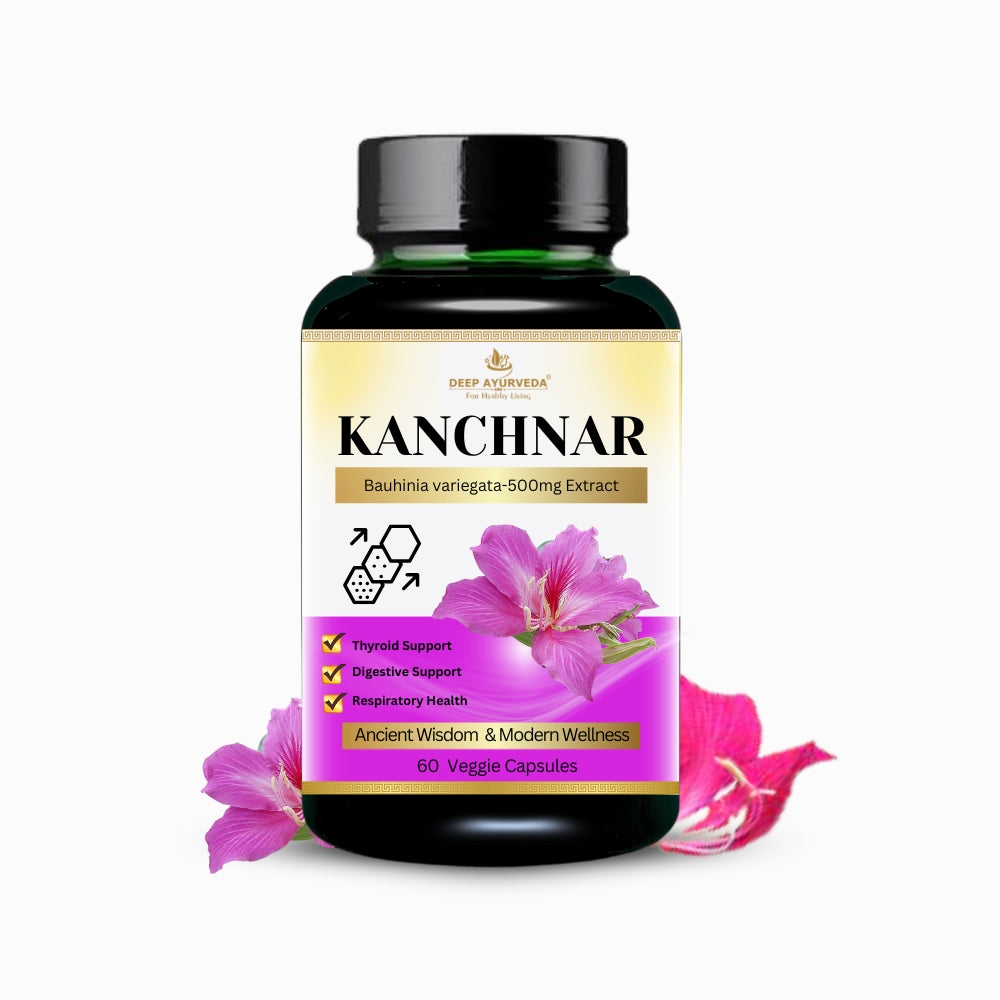 Kanchnar Vegan Capsules - Supports Thyroid Health, Detoxification & Wellness - Deep Ayurveda India