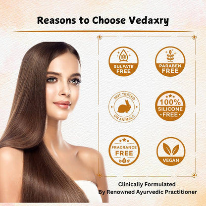 Vedaxry Ayurvedic Hair Cleanser for Oily Scalp (300ml) - Balances Oil, Reduces Dandruff & Cleanses Scalp - Deep Ayurveda India