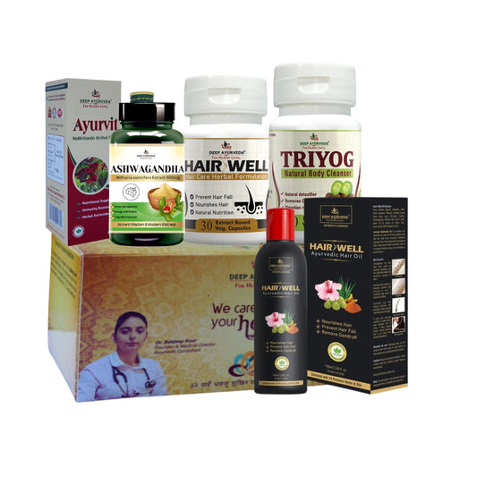Hair Loss Ayurvedic Management 30 Days Pack for Male - Deep Ayurveda India