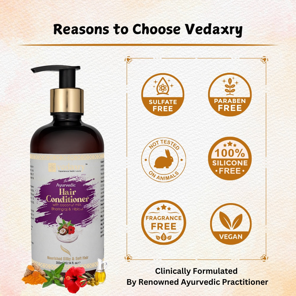 Vedaxry Ayurvedic Hair Conditioner (200ml) - Deep Conditioning, Smooth & Shiny Hair - Deep Ayurveda India