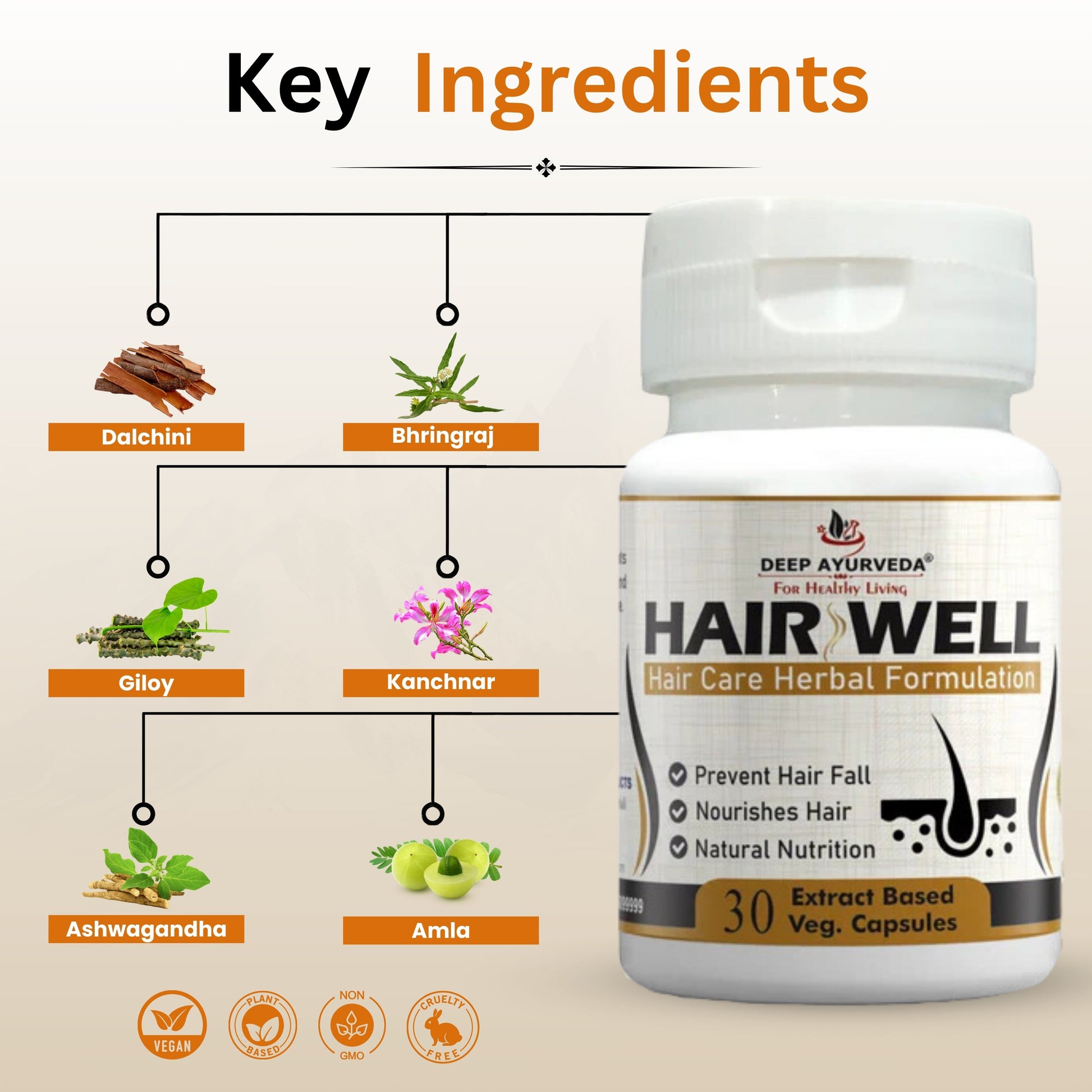 Hairwell for Managing Hair Fall and Strengthens Hair Roots - Deep Ayurveda India