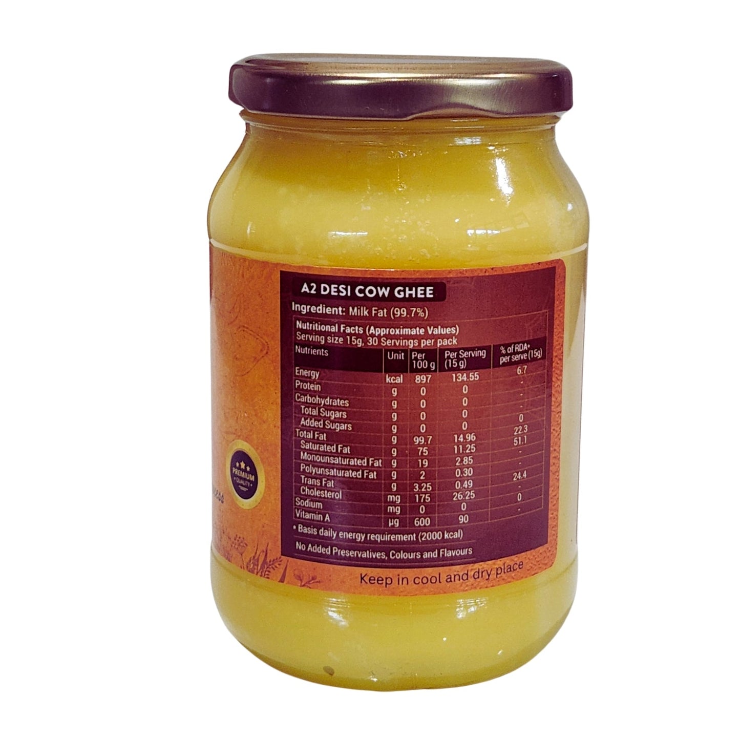 GIR Cow Organic A2 Pure Desi Ghee - Deep Ayurveda India