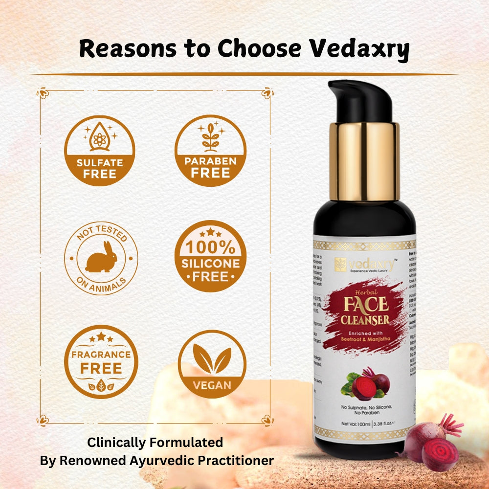 Vedaxry Ayurvedic Face Cleanser (100ml) - Cleanses, Purifies & Revitalizes Skin - Deep Ayurveda India