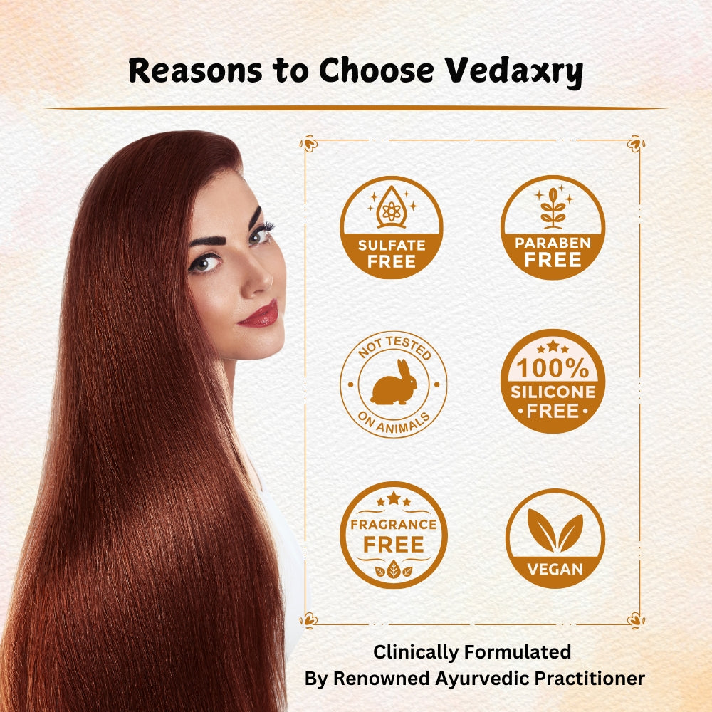 Vedaxry Ayurvedic Medicated Hair Oil (100ml) - Promotes Hair Growth, Reduces Hair Fall & Strengthens Hair - Deep Ayurveda India