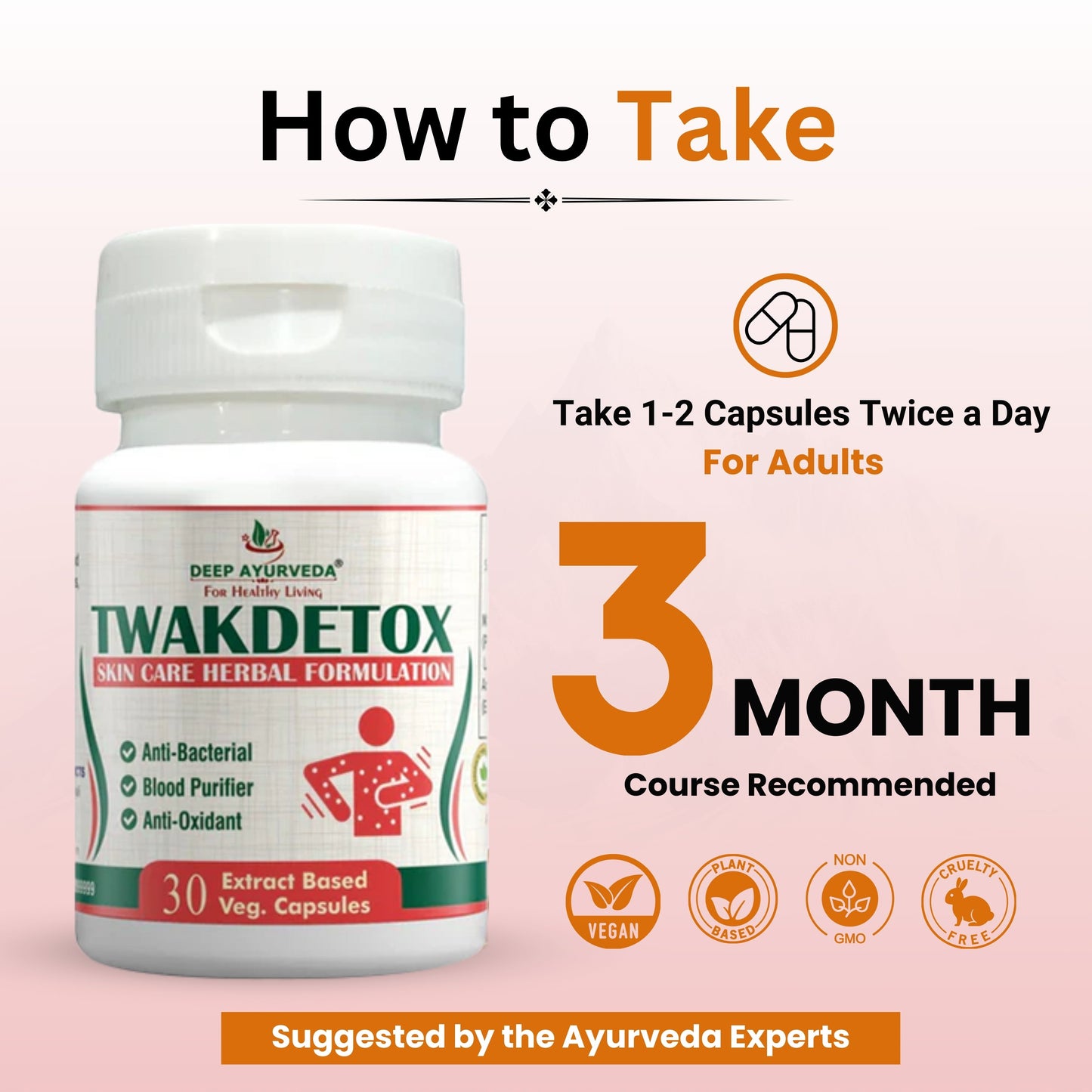 Twakdetox Capsule Helps in Skin Disorders and Blood Purification - Deep Ayurveda India