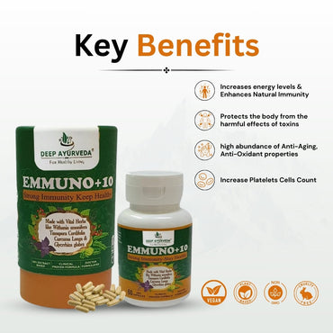 Emmuno+10 Improves Immunity, Energy and Helps in Cough and Cold - Deep Ayurveda India