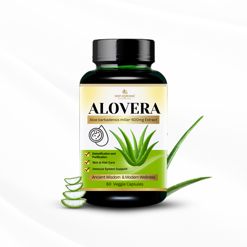 Aloe Vera Vegan Capsules - Supports Skin Health, Digestion & Detoxification