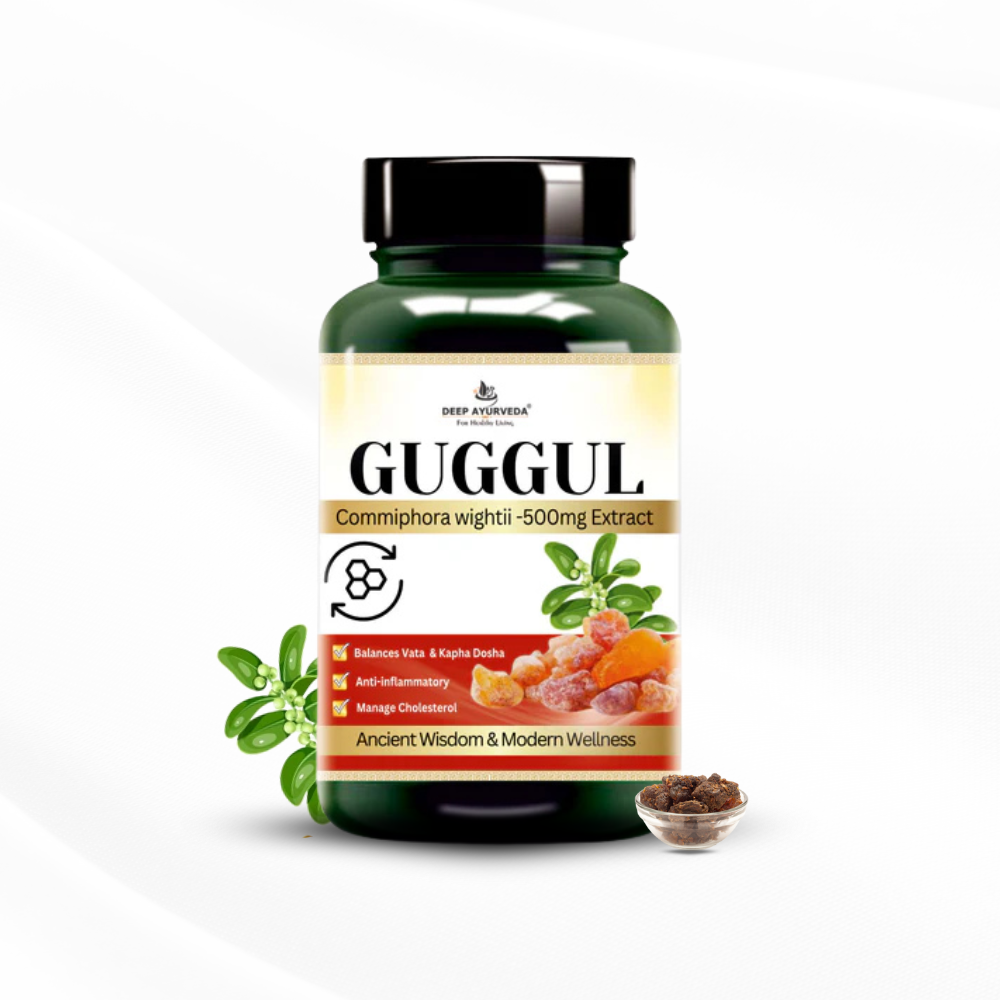 Guggul Vegan Capsules Supports Cholesterol Management, Joints and Detoxification by Deep Ayurveda
