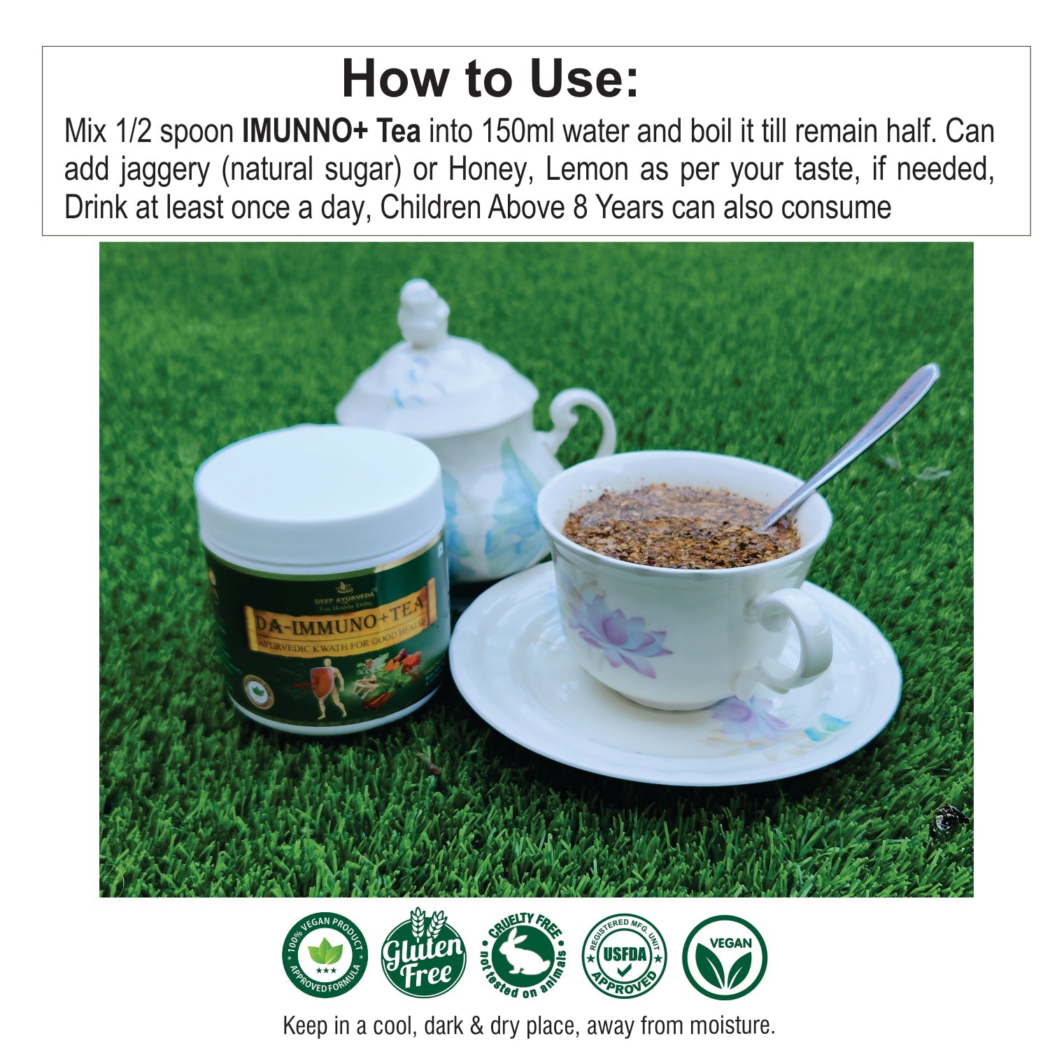 Immuno Organic Ayurvedic Tea - Boosts Immunity, Fights Infections & Promotes Wellness - Deep Ayurveda India