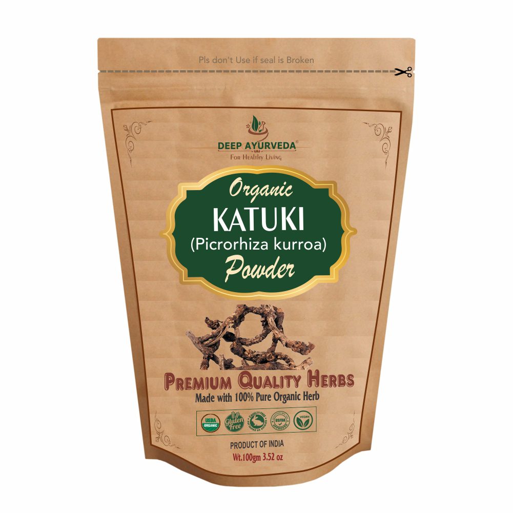 Organic Katuki Powder (Picrorhiza kurroa) - Detoxifies Liver, Manages Jaundice & Promotes Digestion - Deep Ayurveda India