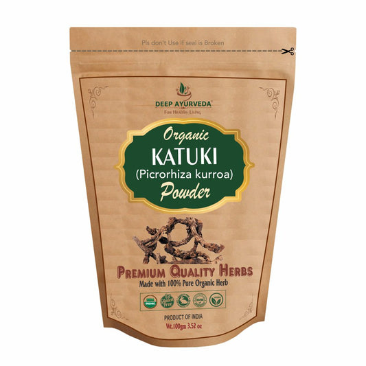 Organic Katuki Powder (Picrorhiza kurroa) - Detoxifies Liver, Manages Jaundice & Promotes Digestion - Deep Ayurveda India