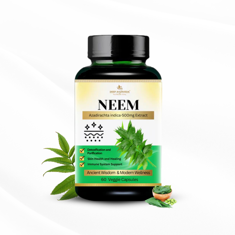 Neem Vegan Capsules Supports Skin Health, Immunity and Detoxification by Deep Ayurveda