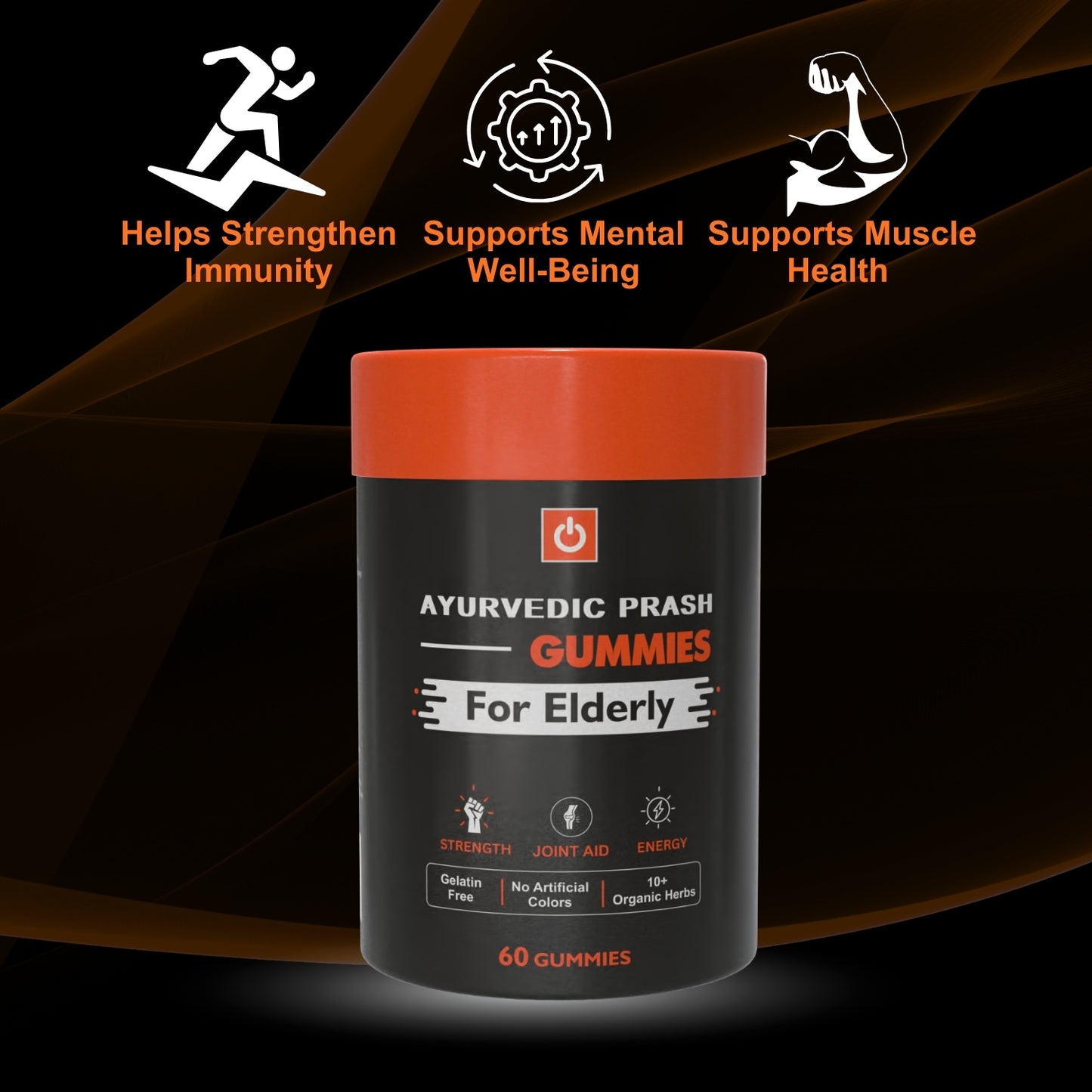 PurshVeda Ayurvedic Prash Gummies for Elderly – Vitality & Immunity Support | 60 Gummies