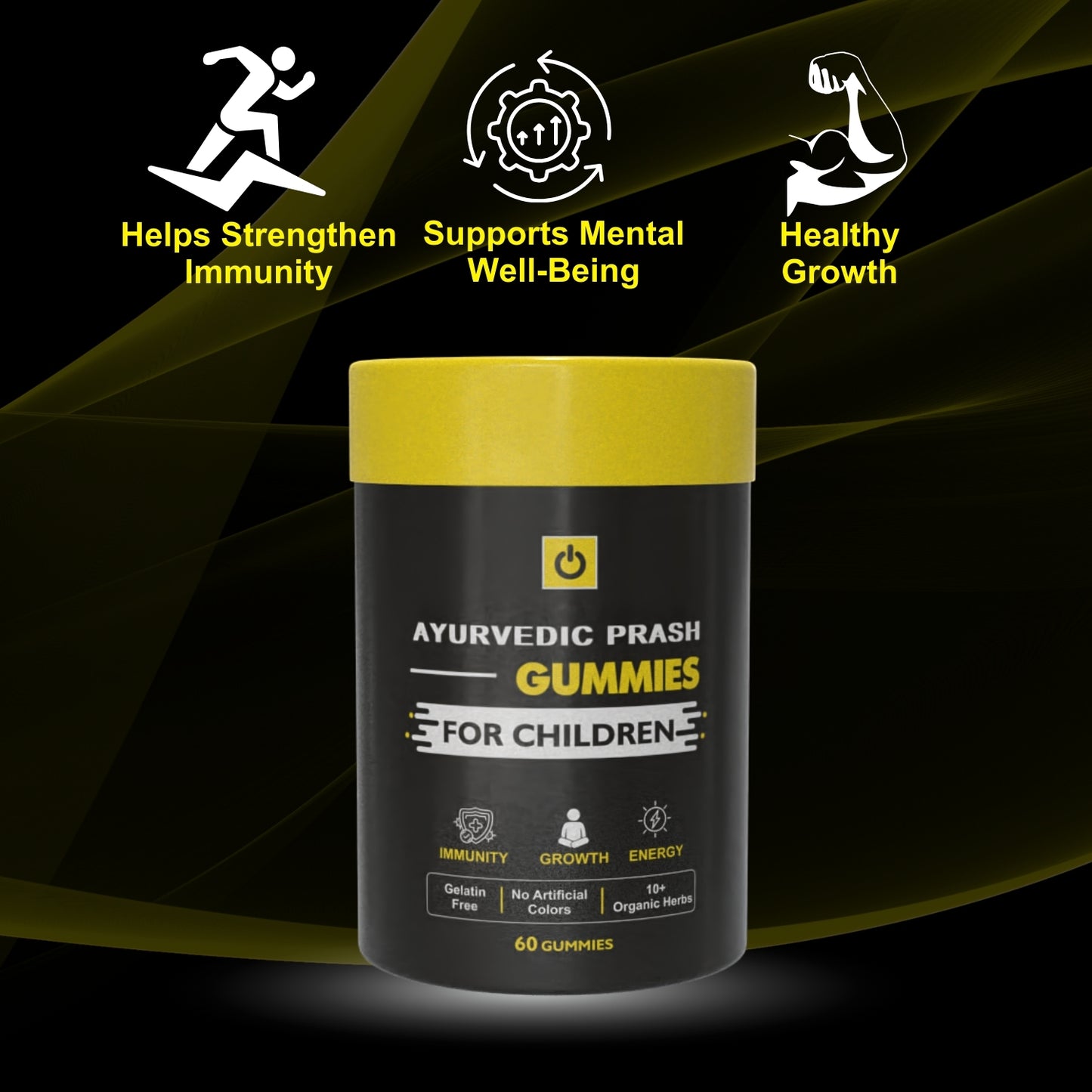 PurshVeda Ayurvedic Prash Gummies For Children  – Growth, Immunity & Brain Support | 60 Gummies