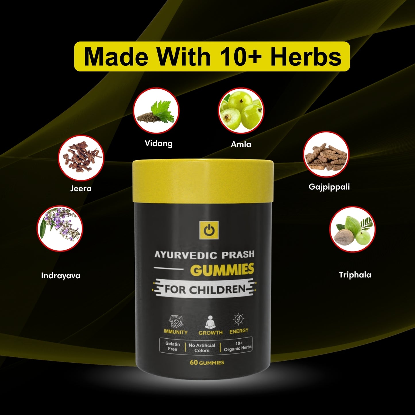 PurshVeda Ayurvedic Prash Gummies For Children  – Growth, Immunity & Brain Support | 60 Gummies