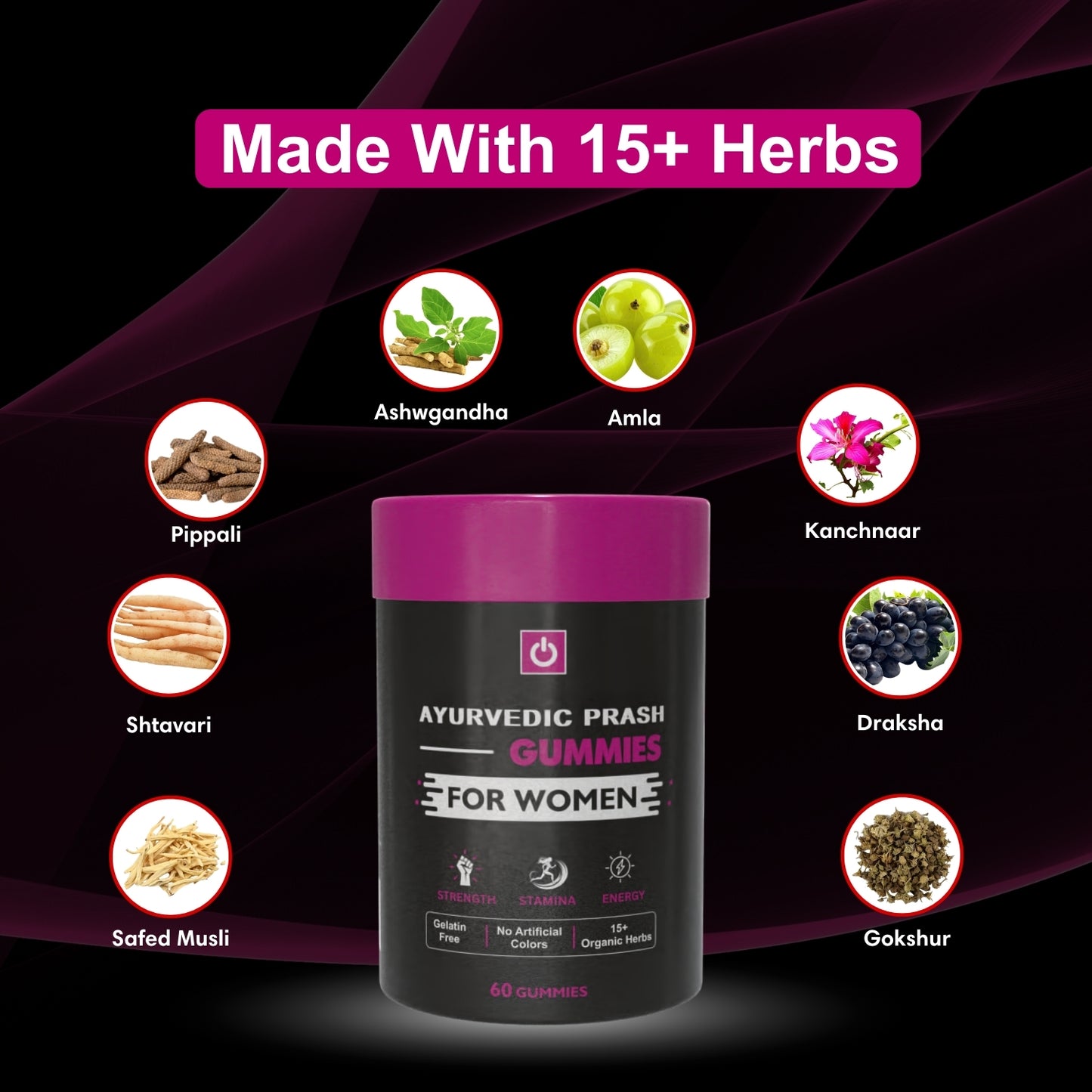 PurshVeda Ayurvedic Prash Gummies for Women – Hormonal Balance & Immunity | 60 Gummies