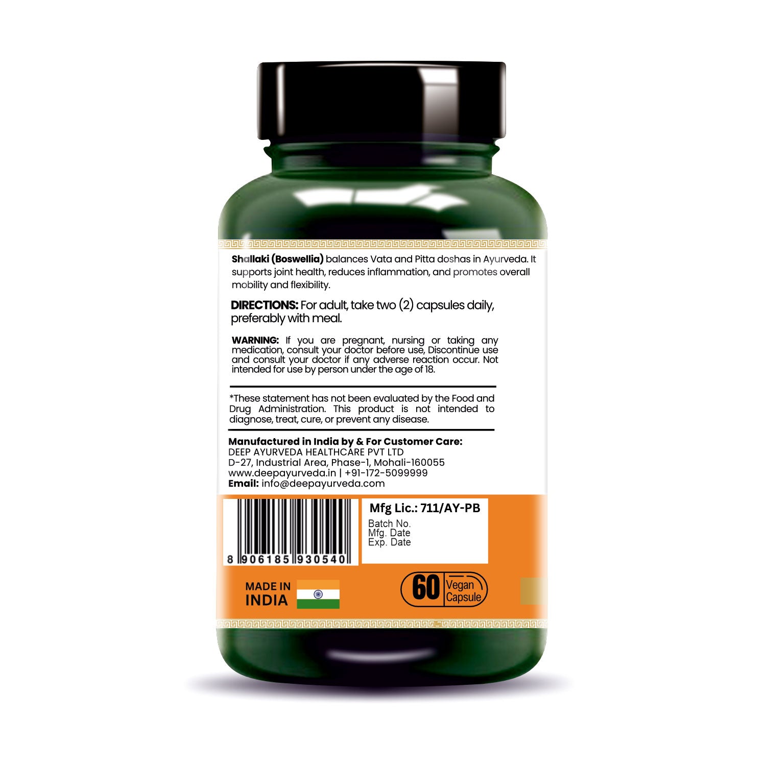 Shallaki vegan capsules by Deep Ayurveda reduces joint pain