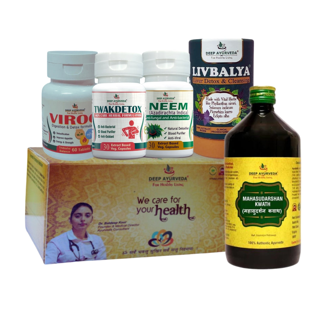 Ayurvedic Treatment Pack for Skin Problems Like Psoriasis, Eczema & Allergy - Deep Ayurveda India