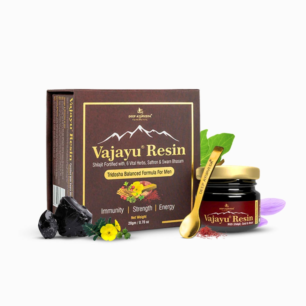 Vajayu Shilajit Gold Resin for mens health by Deep Ayurveda