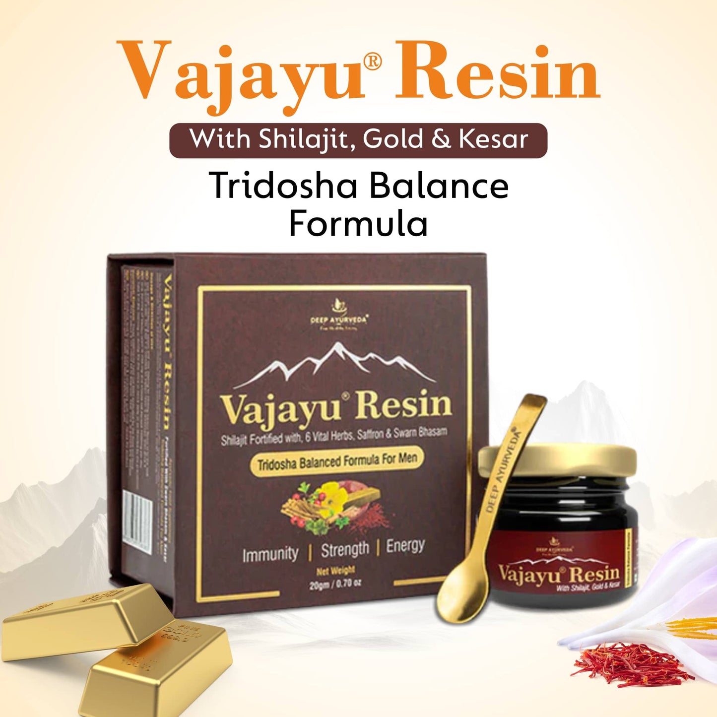 Vajayu Shilajit gold resin tridosha balance  formula