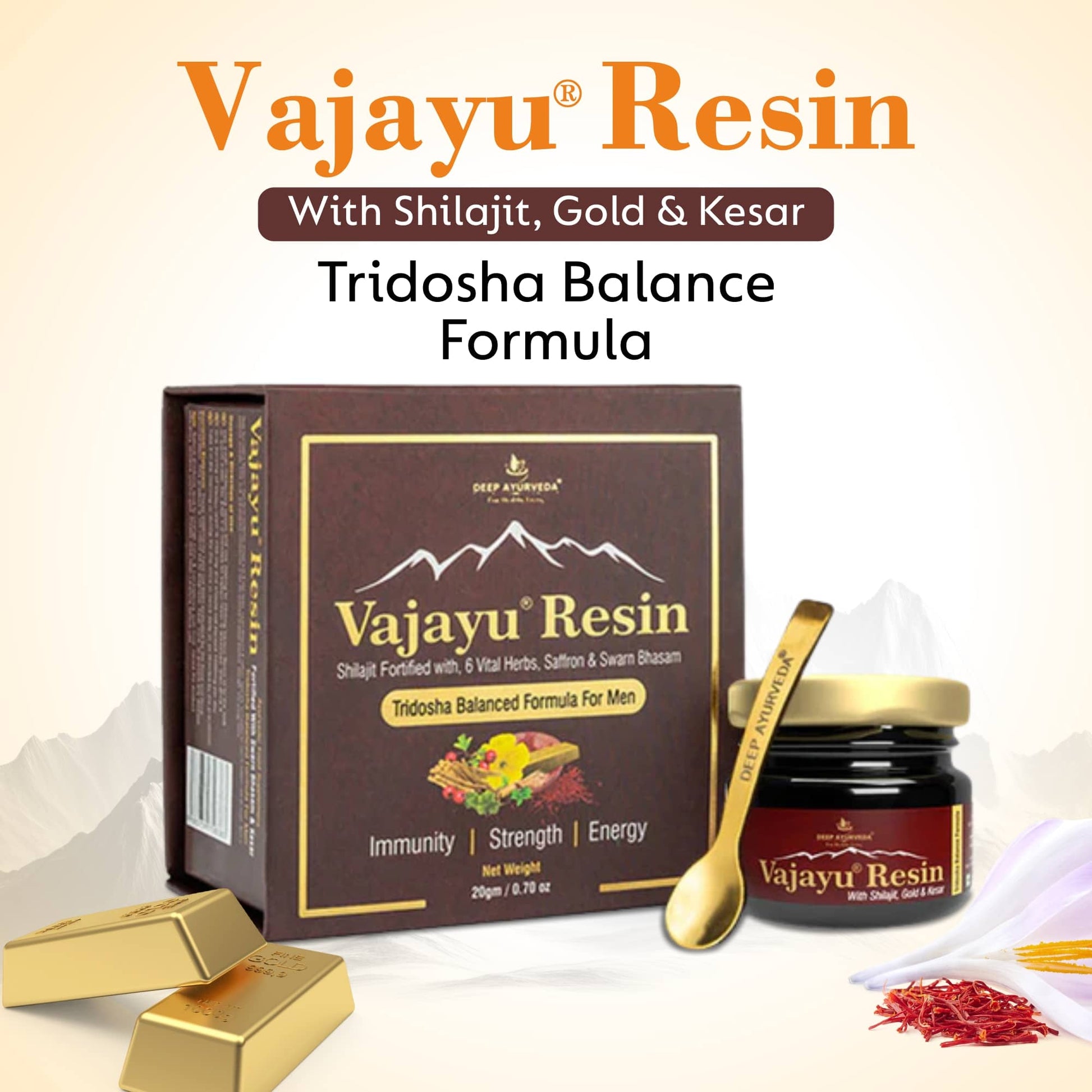 Vajayu Shilajit gold resin tridosha balance  formula