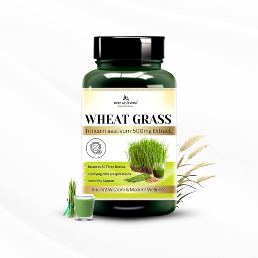 Wheatgrass Vegan Capsules Detoxifies, Boosts Immunity and Promotes Wellness by Deep Ayurveda