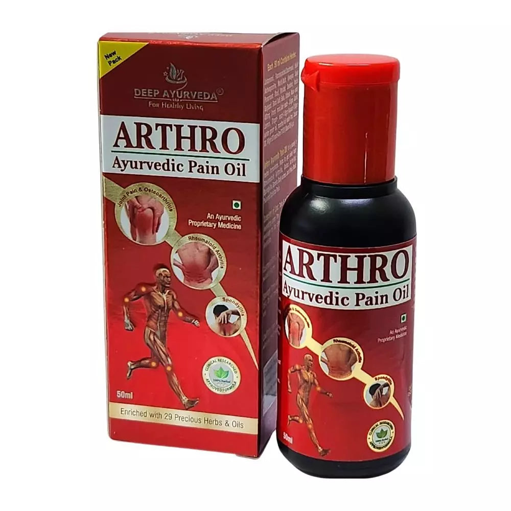Arthro Ayurvedic Pain Oil - Relieves Joint Pain, Muscle Stiffness & Inflammation - Deep Ayurveda India