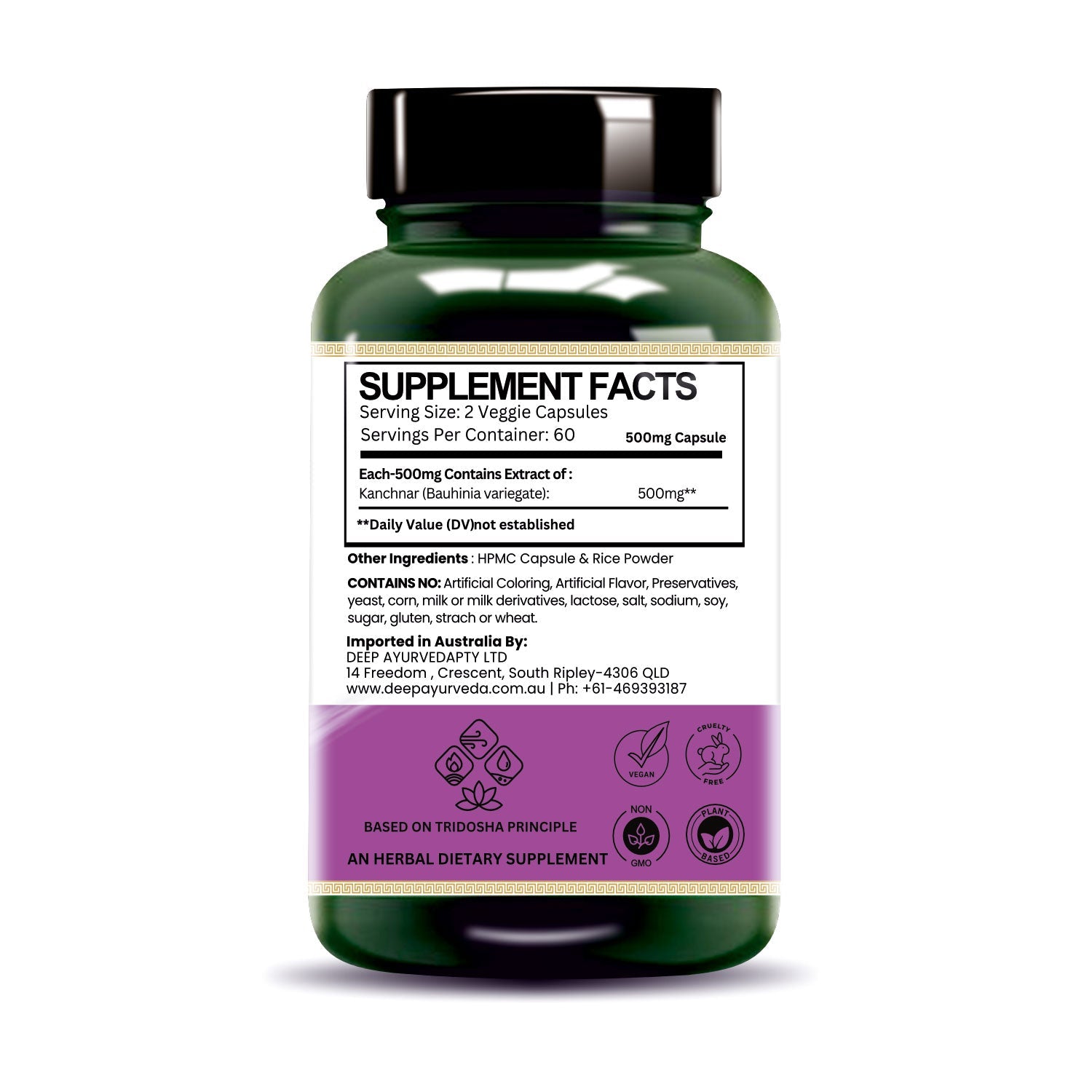 Kanchnar Vegan Capsules - Supports Thyroid Health, Detoxification & Wellness - Deep Ayurveda India