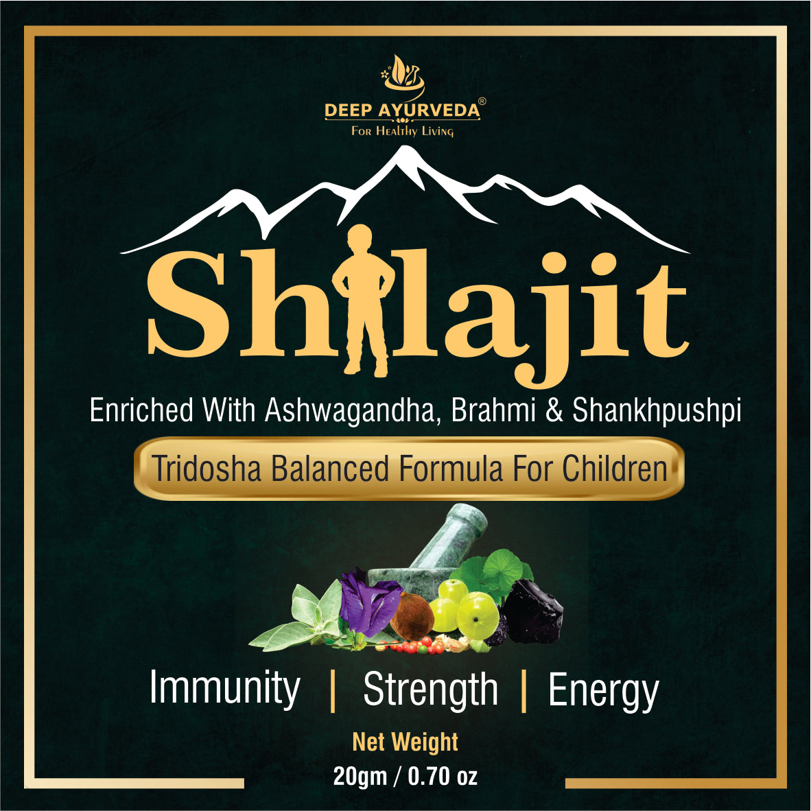 Shilajit Resin for Children - Enhances Strength, Immunity & Cognitive Development - Deep Ayurveda India