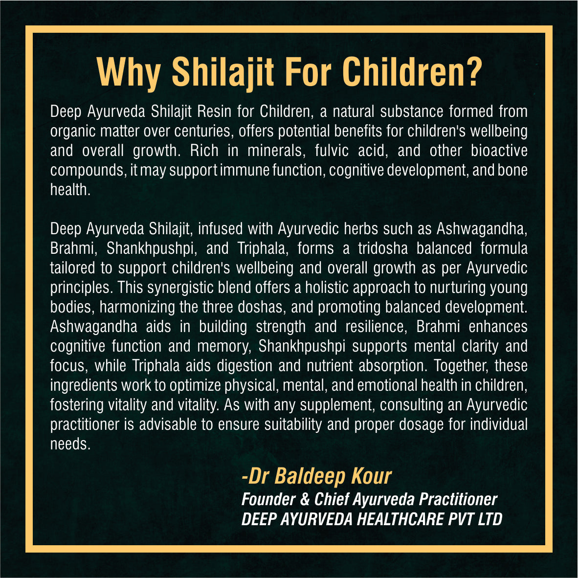 Shilajit Resin for Children - Enhances Strength, Immunity & Cognitive Development - Deep Ayurveda India